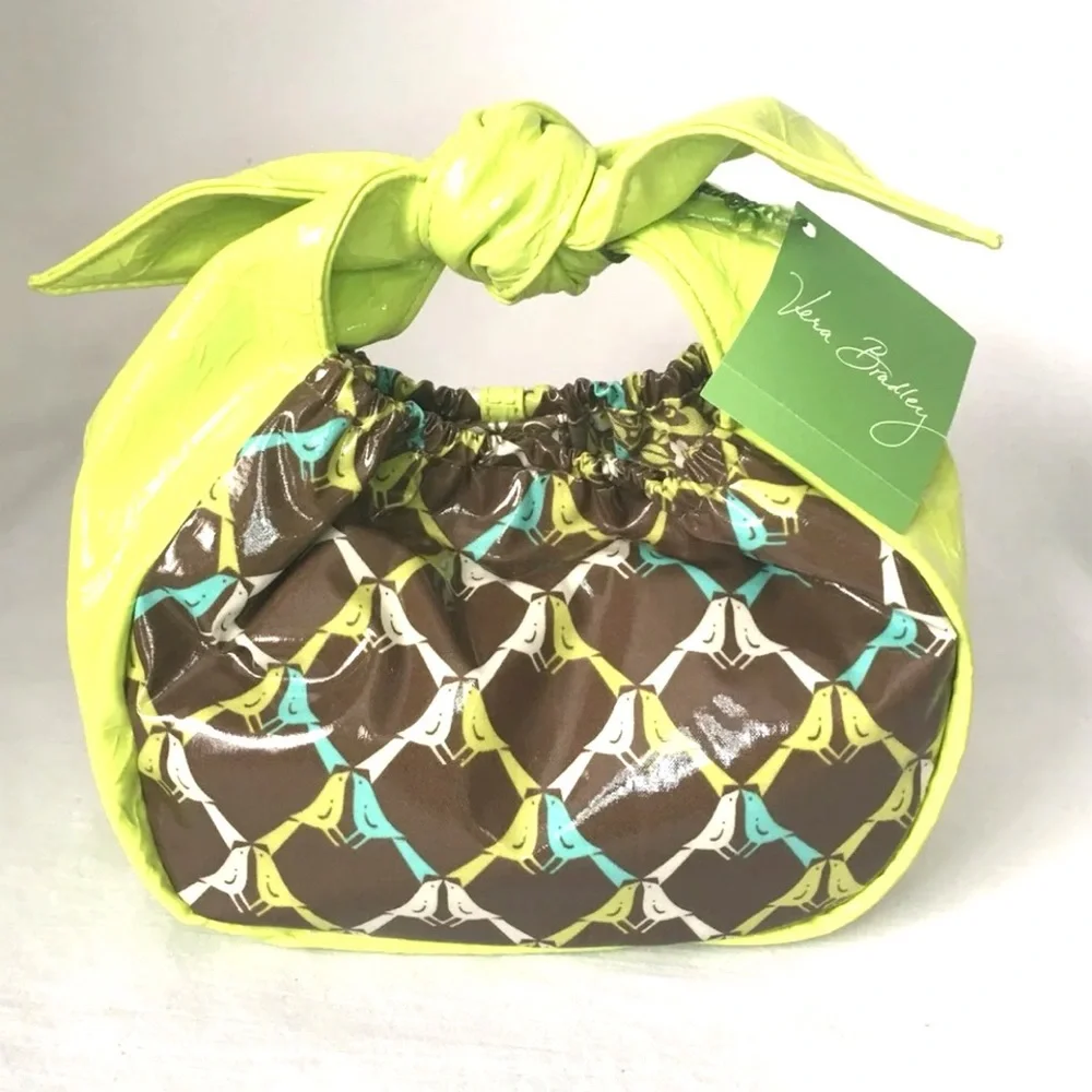 NWT Frill Vera Bradley Tippy Tie Purse green brown - Picture 3 of 8